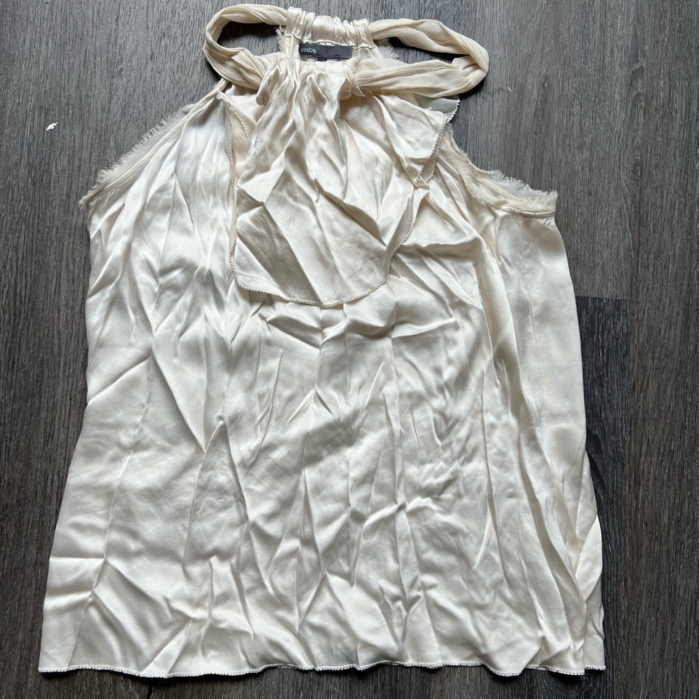 Vince champagne silk halter blouse Sz M